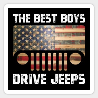 The Best Boys Drive Jeeps, Funny Vintage Design for Jeep Lovers Magnet